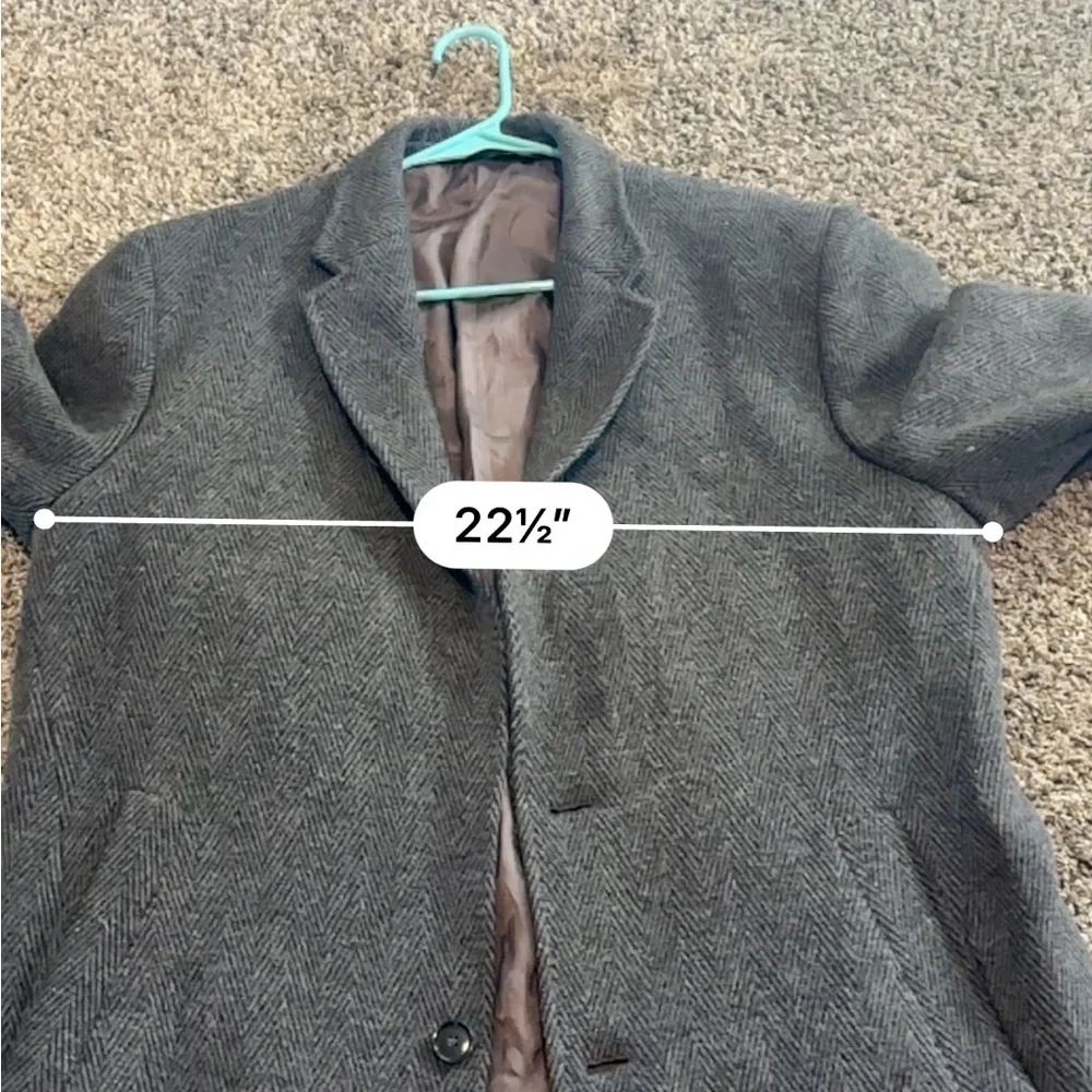 CALVIN KLEIN Gray Wool Blend Coat Size 54 - Picture 12 of 13